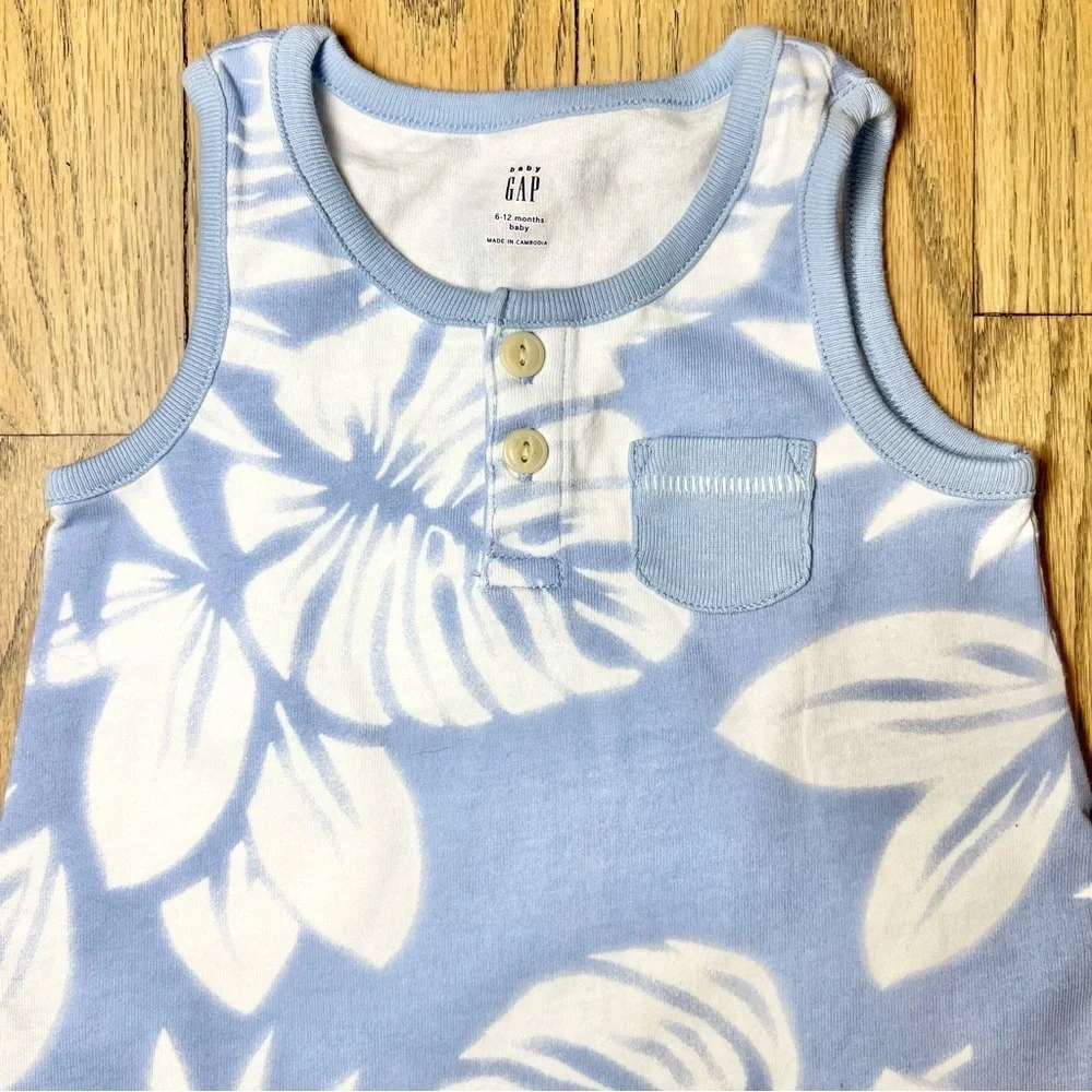 Baby Gap Baby Palm Tree Graphic Shorty One Piece Size 6-12 Months - Picture 2 of 9